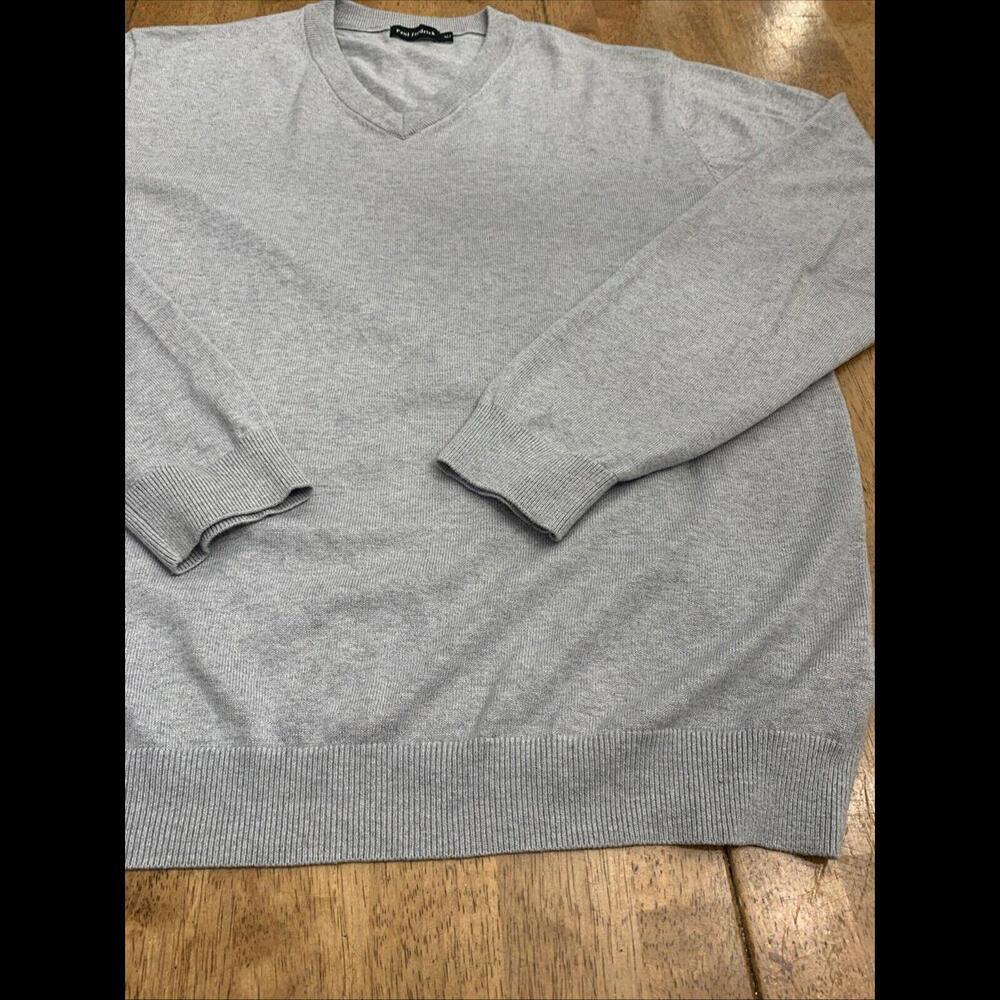 P Frederick Sweater Men XLT Light Gray Silk Cashmere Blend Preppy Layer Academia - Picture 4 of 7